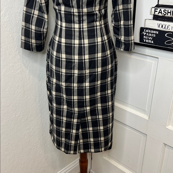 Weekend MaxMara Fiorina Ruched 3/4 Sleeved Plaid Dress size 4US - Picture 8 of 10